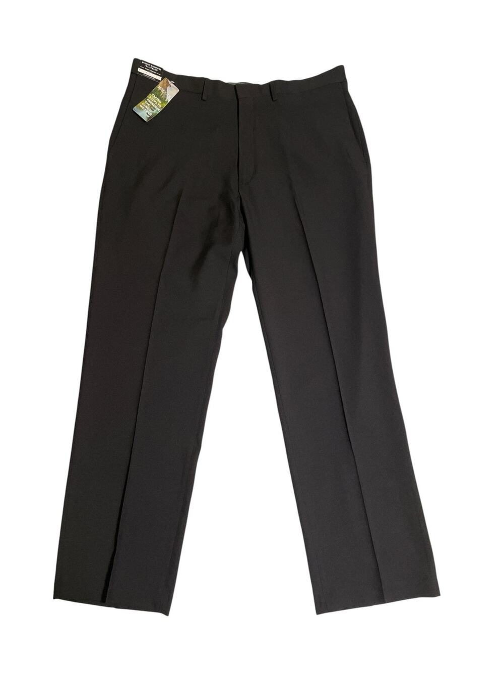 Haggar Dress Pants Classic Fit Premium Comfort Black 38x32 Stretch Waist